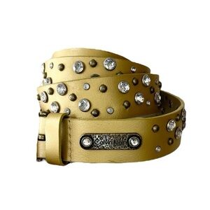 Calvin Klein Gold and Rhinestone Studded Belt